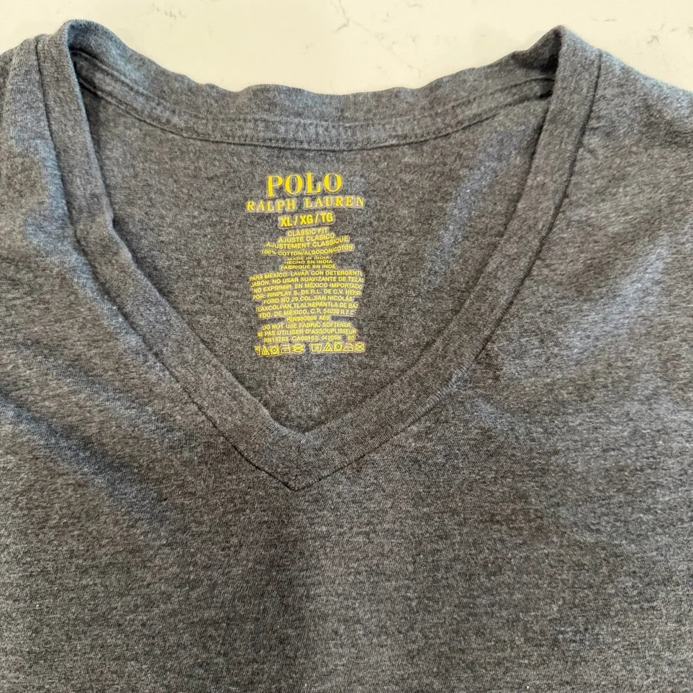 Polo Ralph Lauren Men’s Gray V-Neck T-Shirt XL